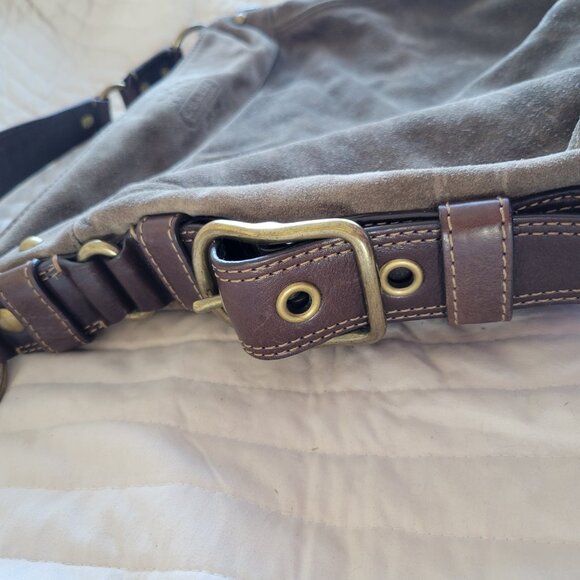 Coach Zoe Brown Suede Shoulder Bag - Picture 4 of 12